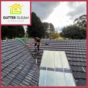 Gutter Gleam vacuum cleaning gutters in Yinnar South